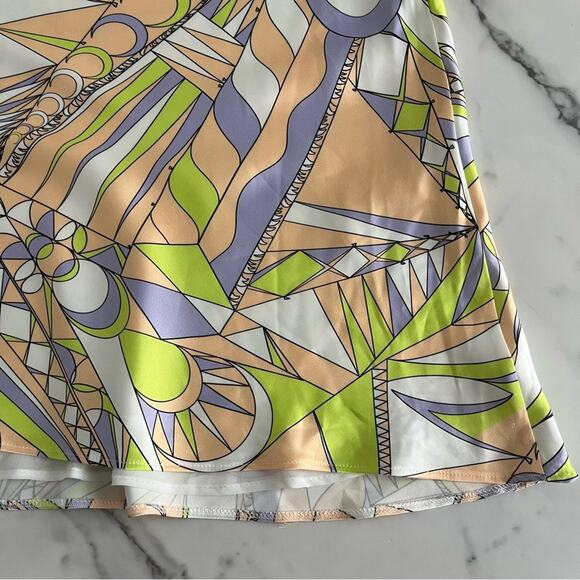 Zara Cutout Satin effect mini dress Size L psychedelic 70’s  coquette boho Retro - Picture 10 of 12